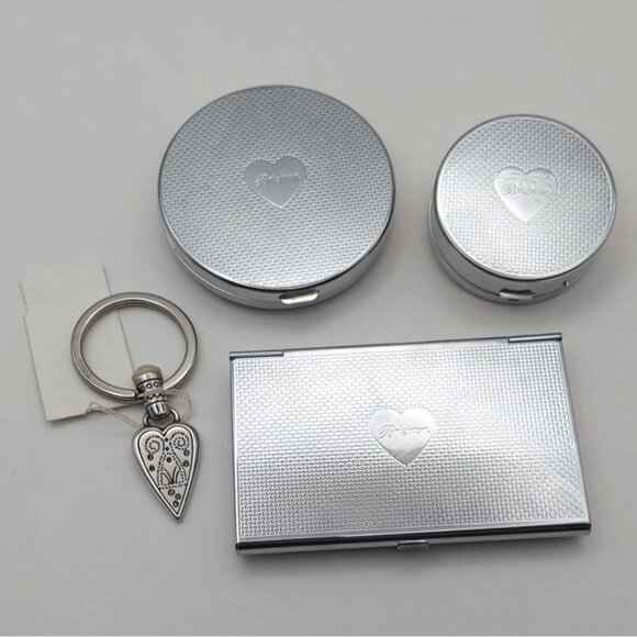 Brighton Ivory Coast 4 Piece Accessory Set Keychain Compact Card Holder Pill Box - Picture 2 of 7